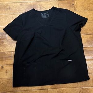 Figs Black Short Sleeve Womans Casma Scrub Top 3XL